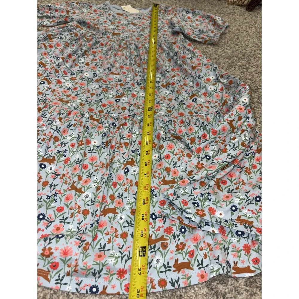 NWT Tea Collection Flowy Tiered Midi Dress Girls Sz 12 Blue Bunny Frolic & Jasmi